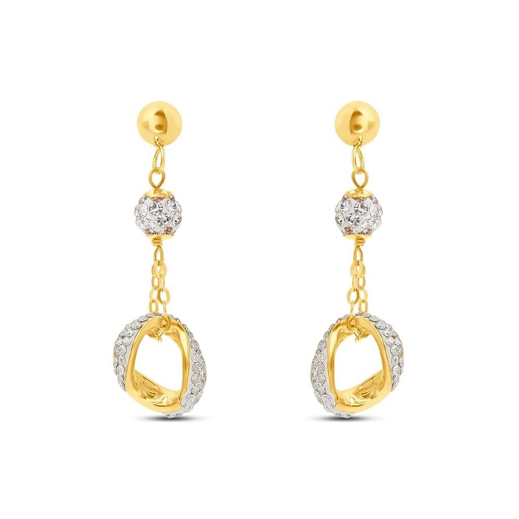 Orecchini Pendenti Christelle Oro Giallo Cristallo - Orecchini Pendenti Donna | Stroili