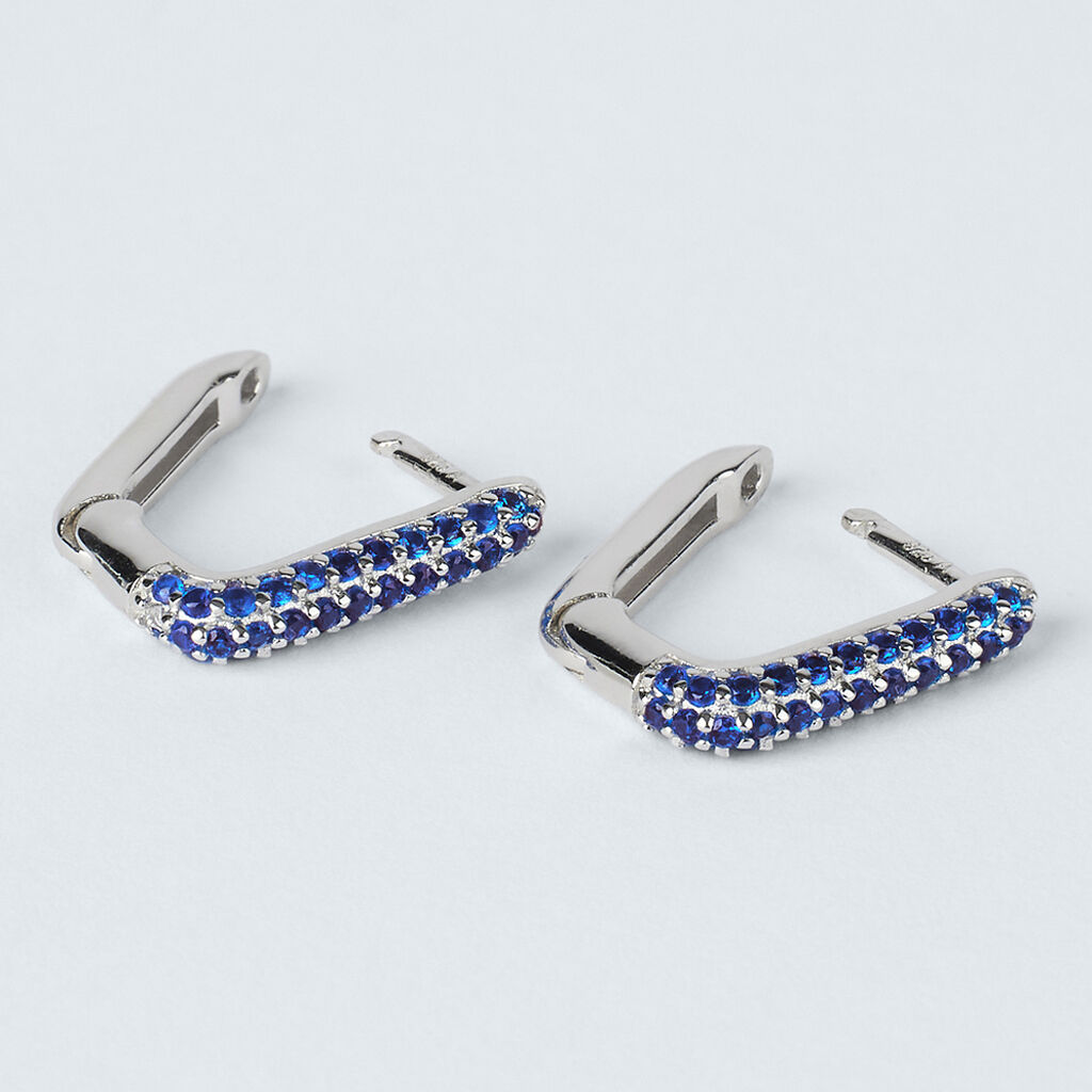 Orecchini A Cerchio Silver Rainbow Argento Rodiato Cubic Zirconia