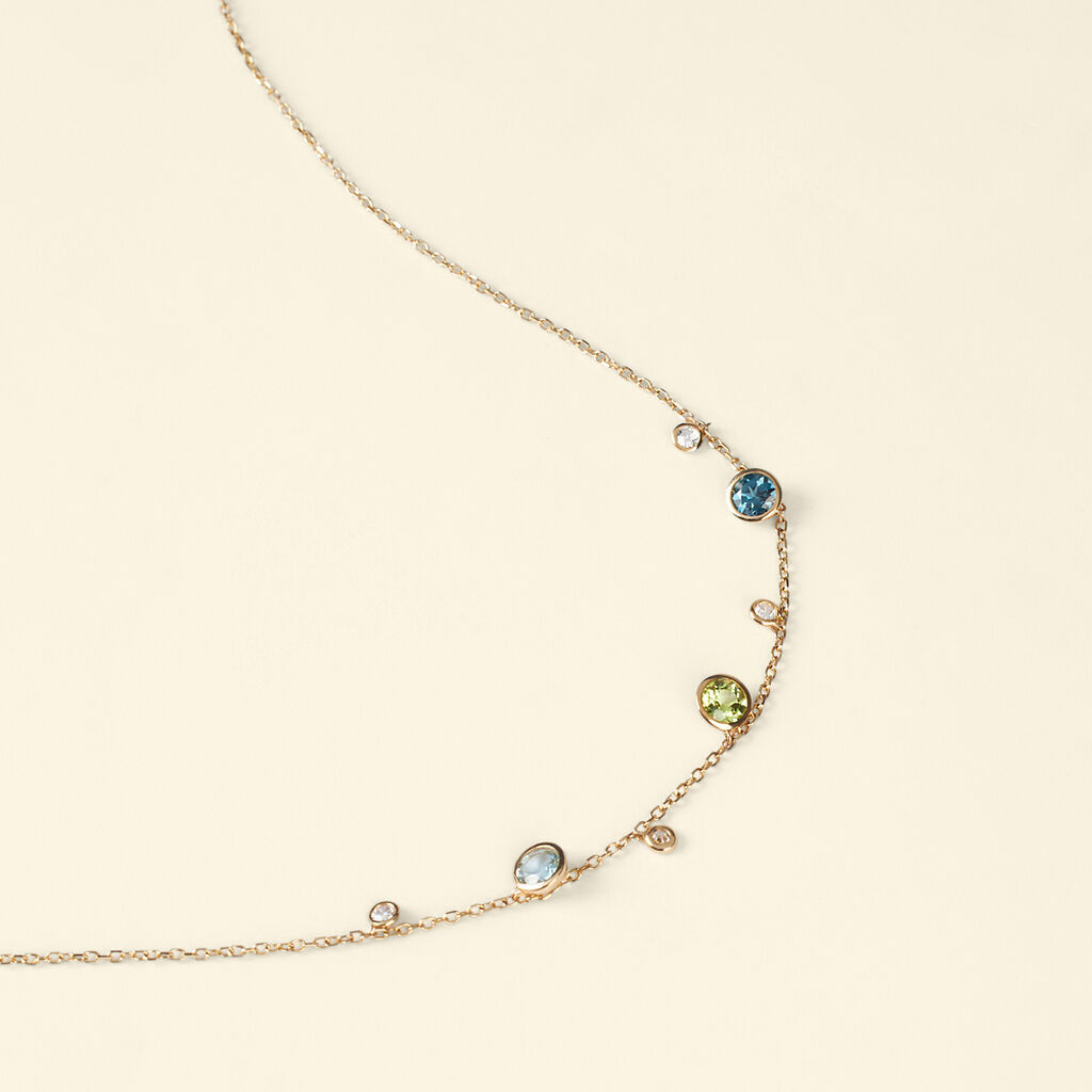 Collana Am&eacute;lie Oro Giallo Topazio Cubic Zirconia