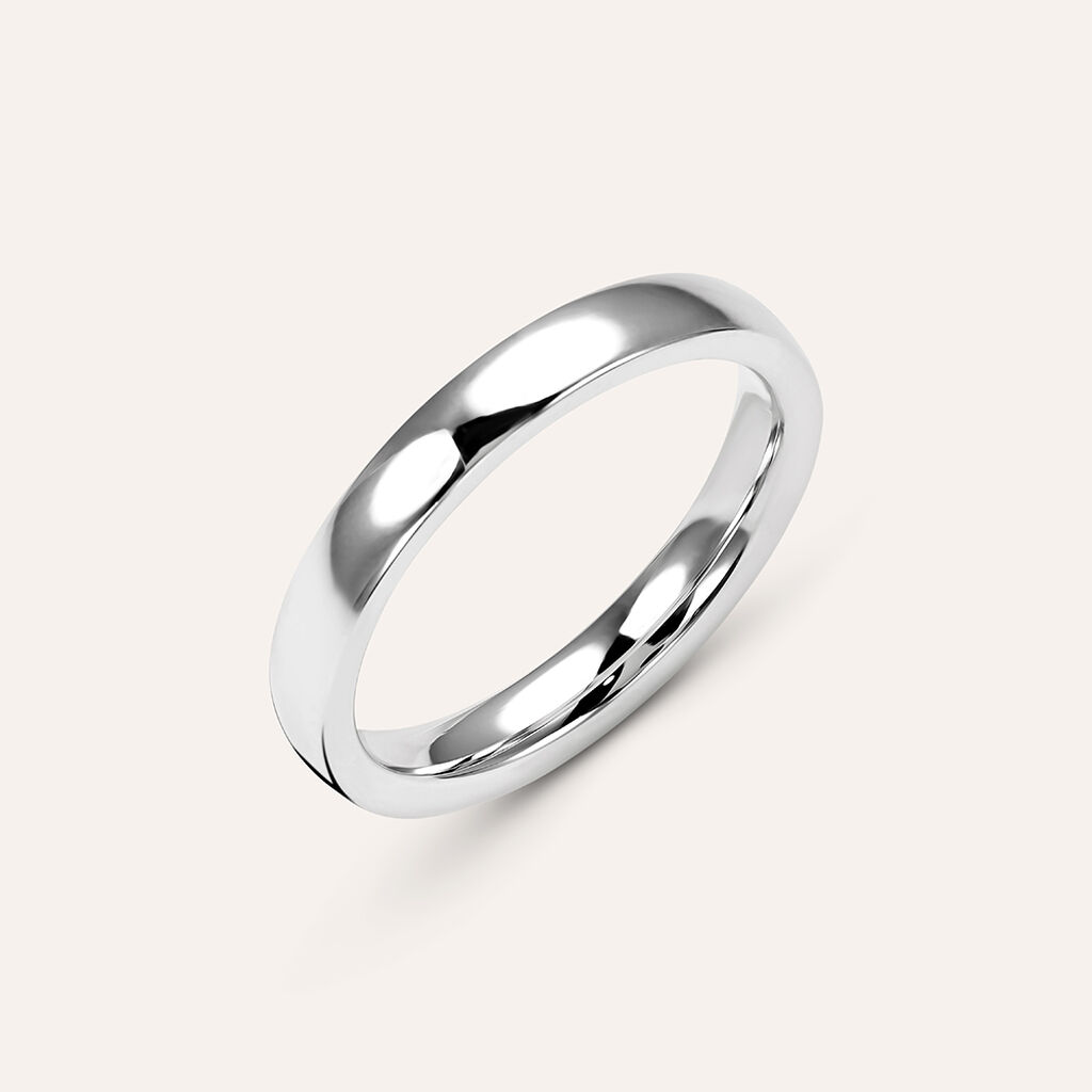 Fede Comoda Leggera Squadrata 3 mm Oro Bianco