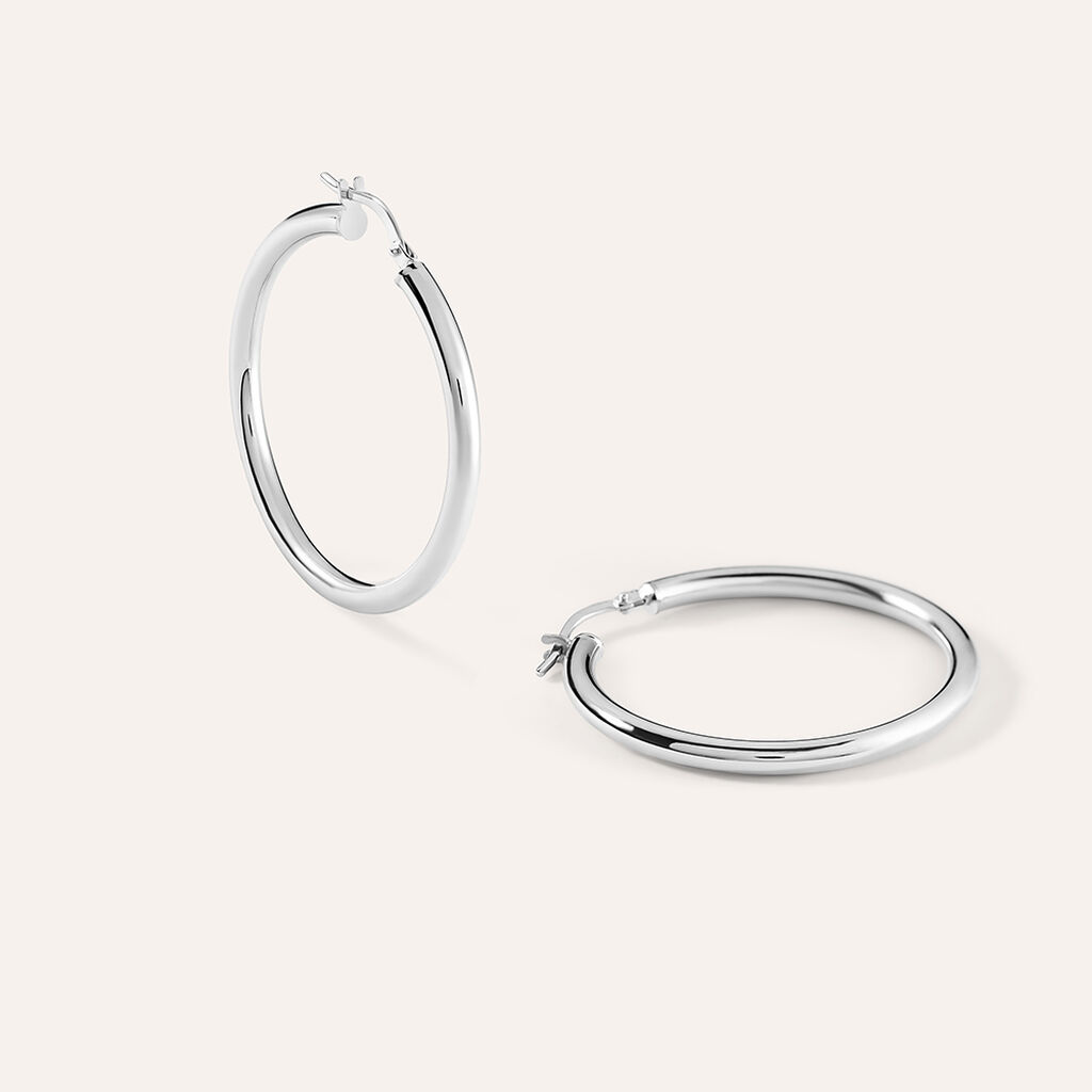 Orecchini A Cerchio Toujours Oro Bianco