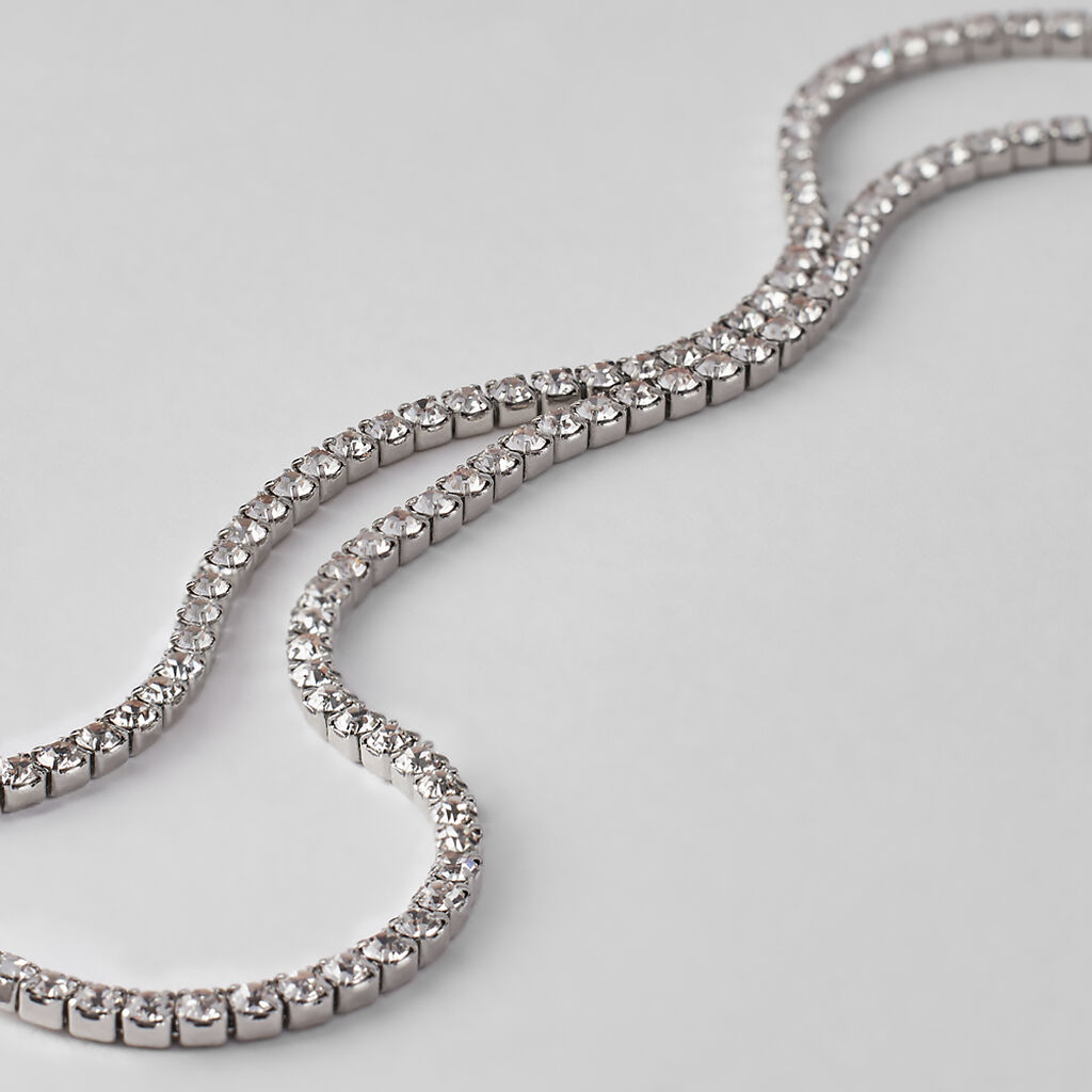 Collana Tennis Romantic Shine Metallo Cristallo