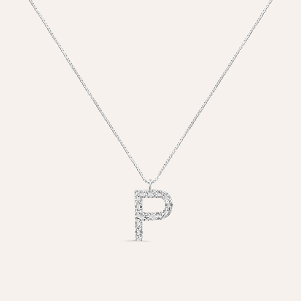 Collana Diamond Letters Oro Bianco Diamante - Collane Donna | Stroili