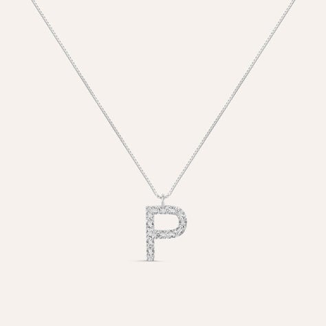 Collana Diamond Letters Oro Bianco Diamante - Collane Donna | Stroili