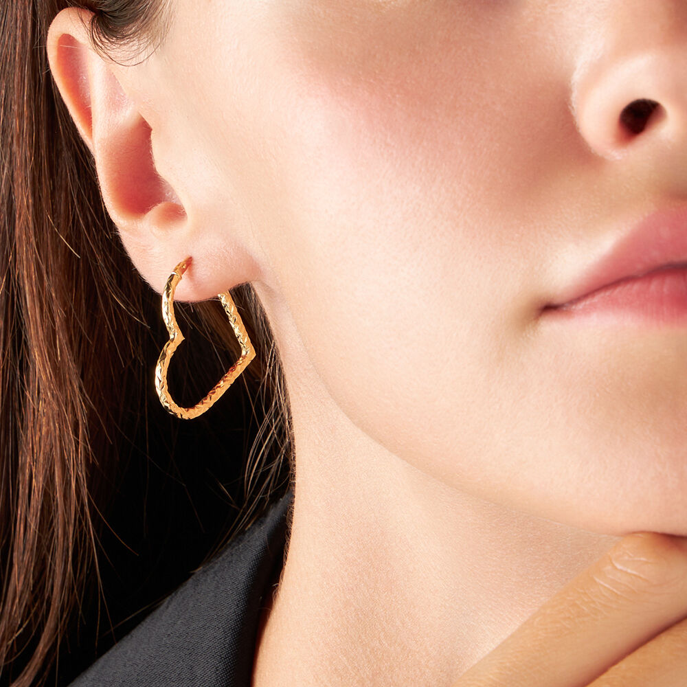 Orecchini A Cerchio Huggie Su Misura In Oro Giallo 14 Carati, Argento - Foto 3