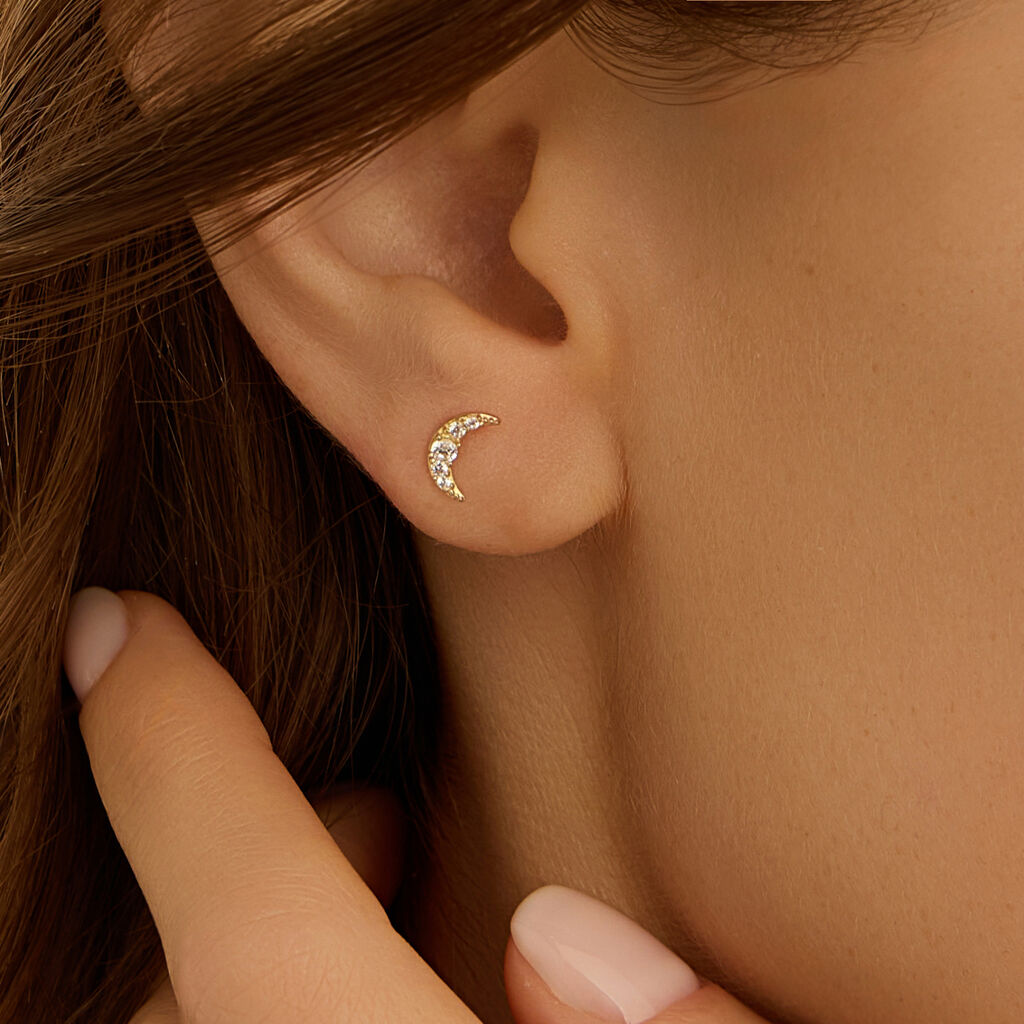 Orecchini Lobo Bon Ton Oro Giallo Cubic Zirconia - Gioielli Donna | Stroili