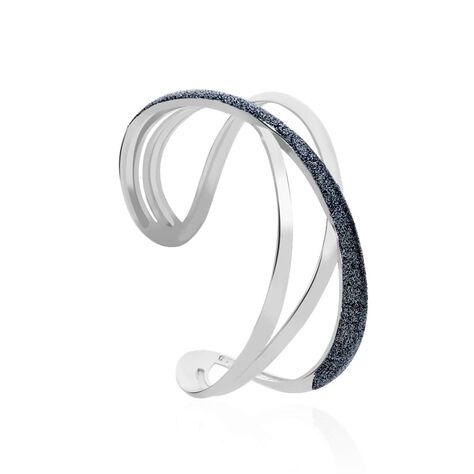Bangle in ottone rodiato e glitter antracite - Bracciali Donna | Stroili