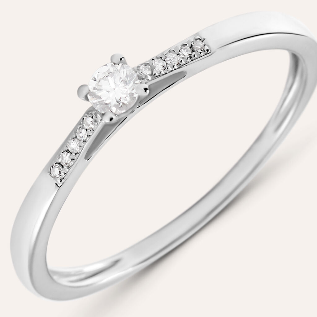 Anello Solitario Grace Oro Bianco Diamante