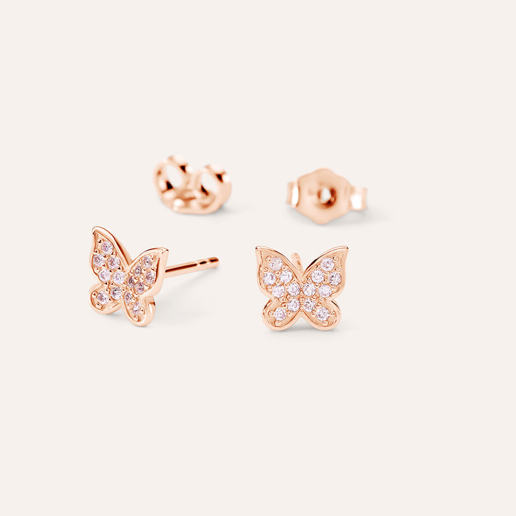 Orecchini Lobo Silver Moments Argento Rosa Cubic Zirconia