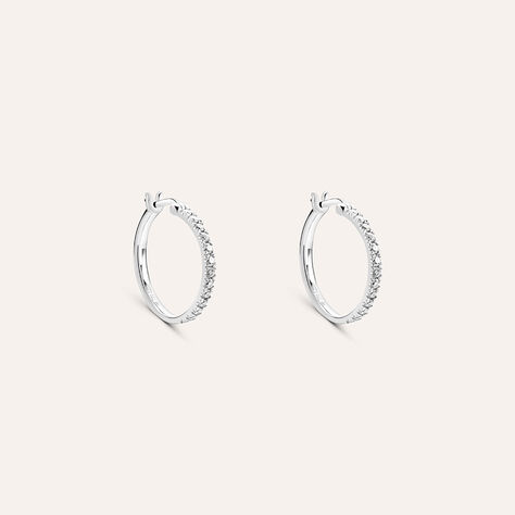 Orecchini A Cerchio Diamade Oro Bianco Diamante - Orecchini a Cerchio Donna | Stroili
