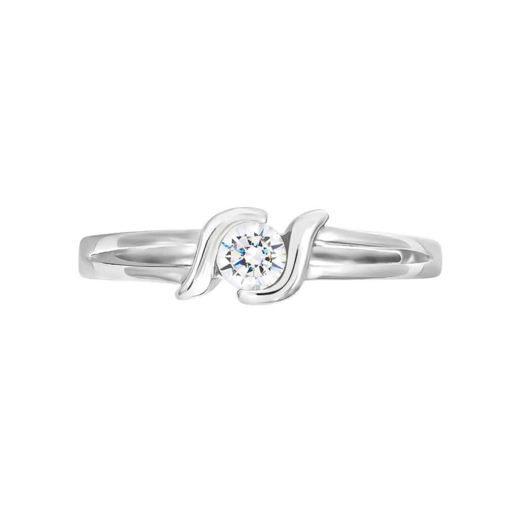 Anello Solitario Silver Elegance Argento Rodiato Cubic Zirconia - Anelli con Pietre Donna | Stroili