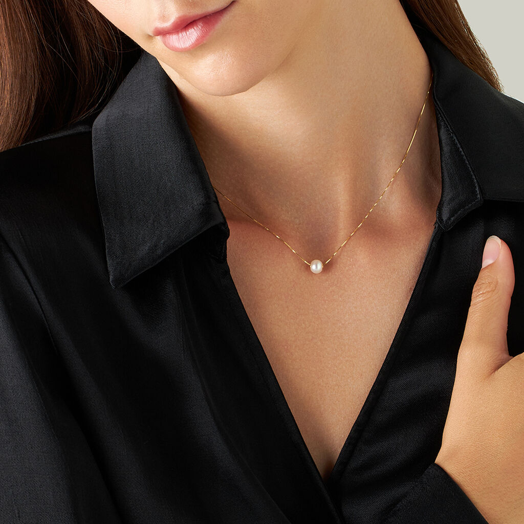 Collana Gabrielle Oro Giallo Perla D'Acqua Dolce - Collane Donna | Stroili