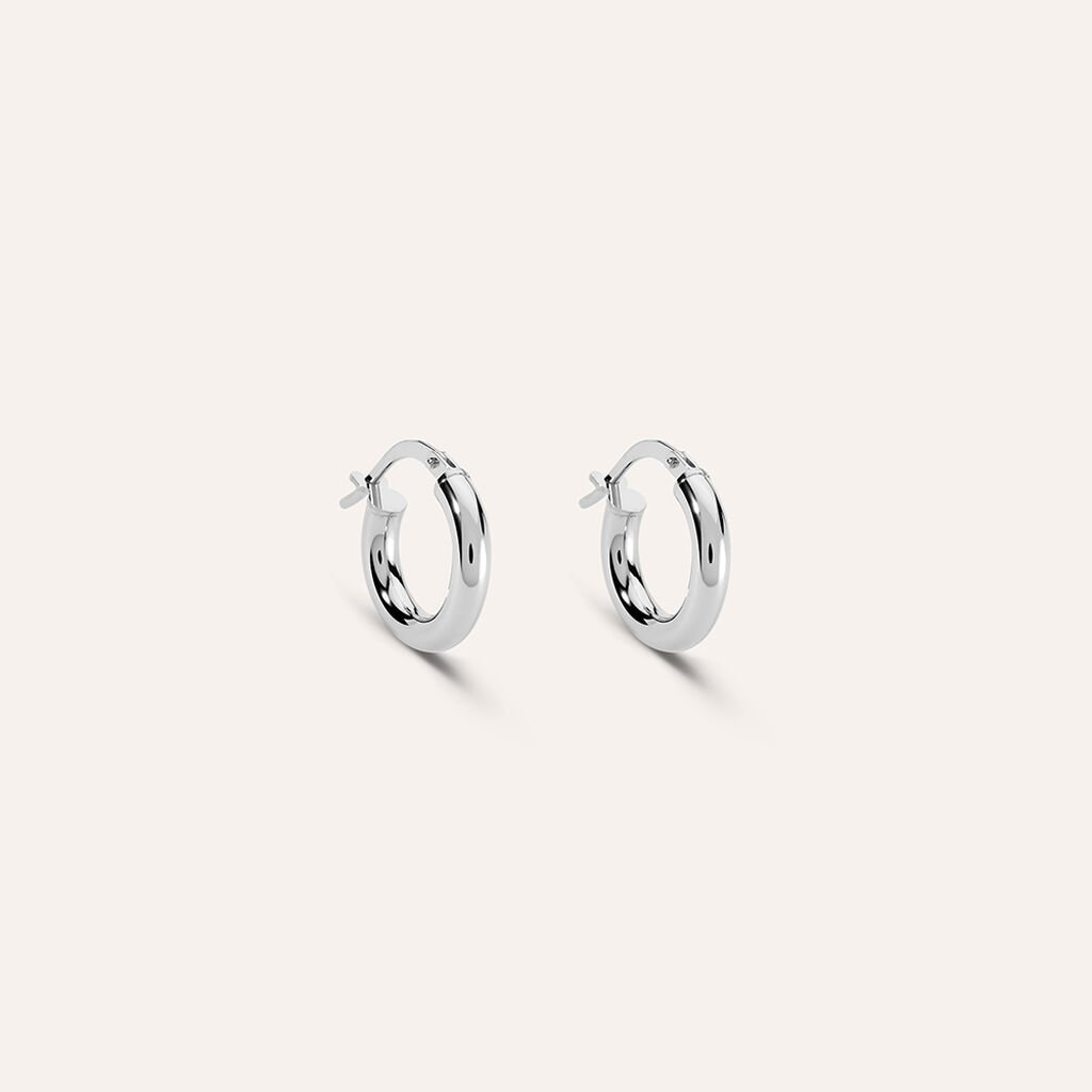 Orecchini A Cerchio Toujours Oro Bianco - Orecchini a Cerchio Donna | Stroili