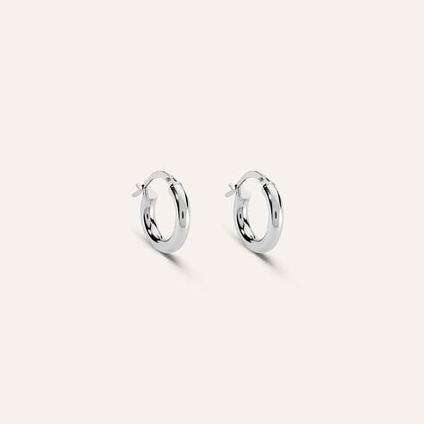 Orecchini A Cerchio Toujours Oro Bianco - Orecchini a Cerchio Donna | Stroili