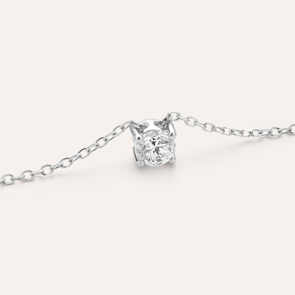 Collana Punto Luce Diamade Oro Bianco Diamante Lab-Grown