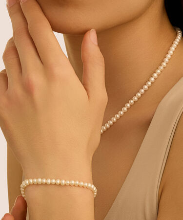 Bracciale Gabrielle Oro Bianco Perla D'Acqua Dolce