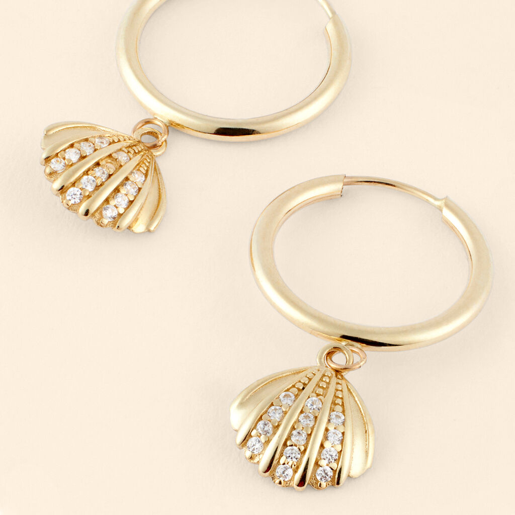 Orecchini A Cerchio Toujours Oro Giallo Cubic Zirconia