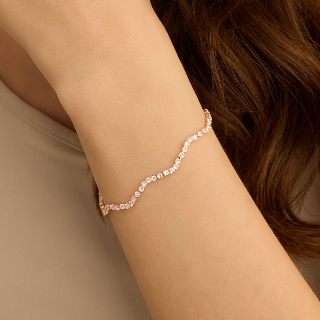 Bracciale Romantic Shine Ottone Rosa Cristallo - Bracciali Donna | Stroili