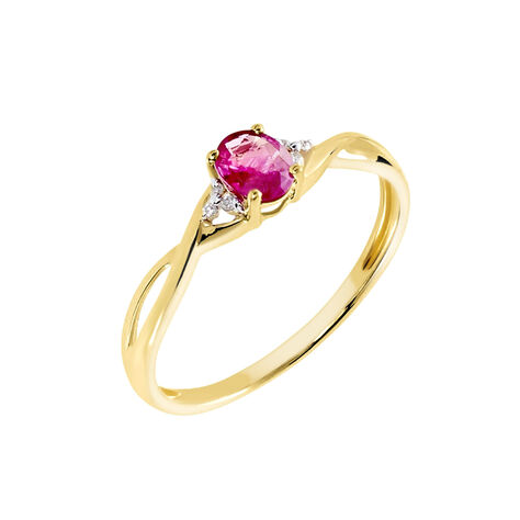 Anello Charlotte Oro Giallo Rubino Diamante - Anelli con Pietre Donna | Stroili