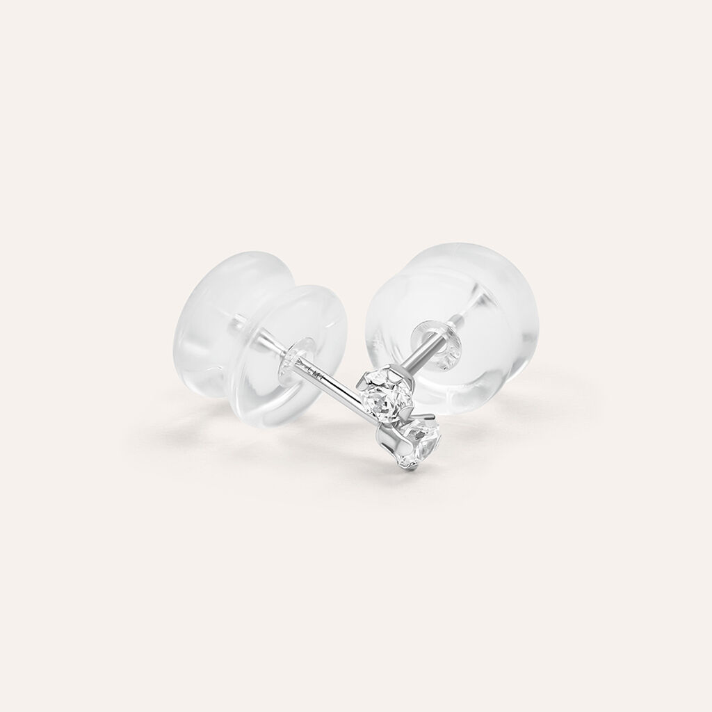 Orecchini Lobo Punto Luce Bon Ton Oro Bianco Cubic Zirconia - Orecchini a Lobo Donna | Stroili