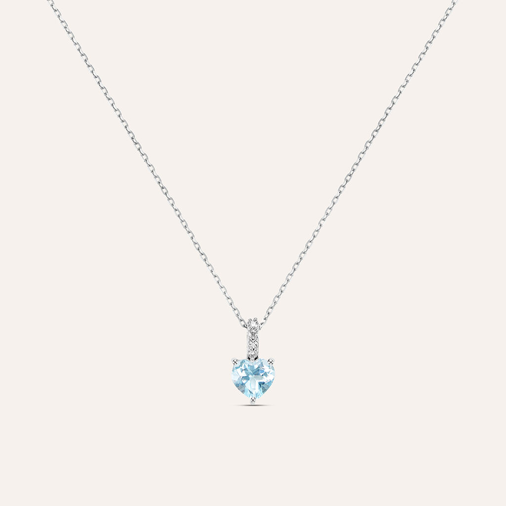 Collana Punto Luce Amélie Oro Bianco Topazio Cubic Zirconia