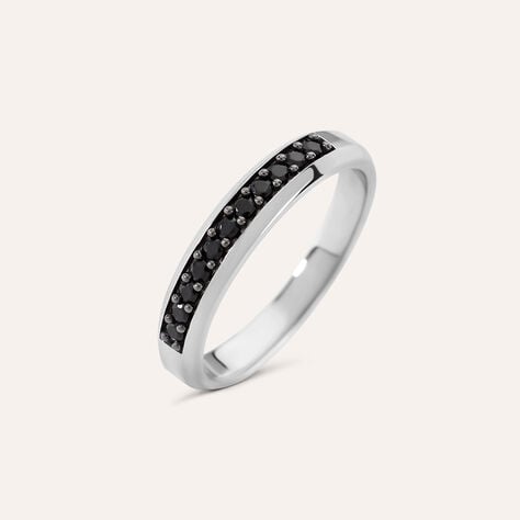 Anello Semi-eternity Gentleman Argento Rodiato Cubic Zirconia - Anelli con Pietre Uomo | Stroili