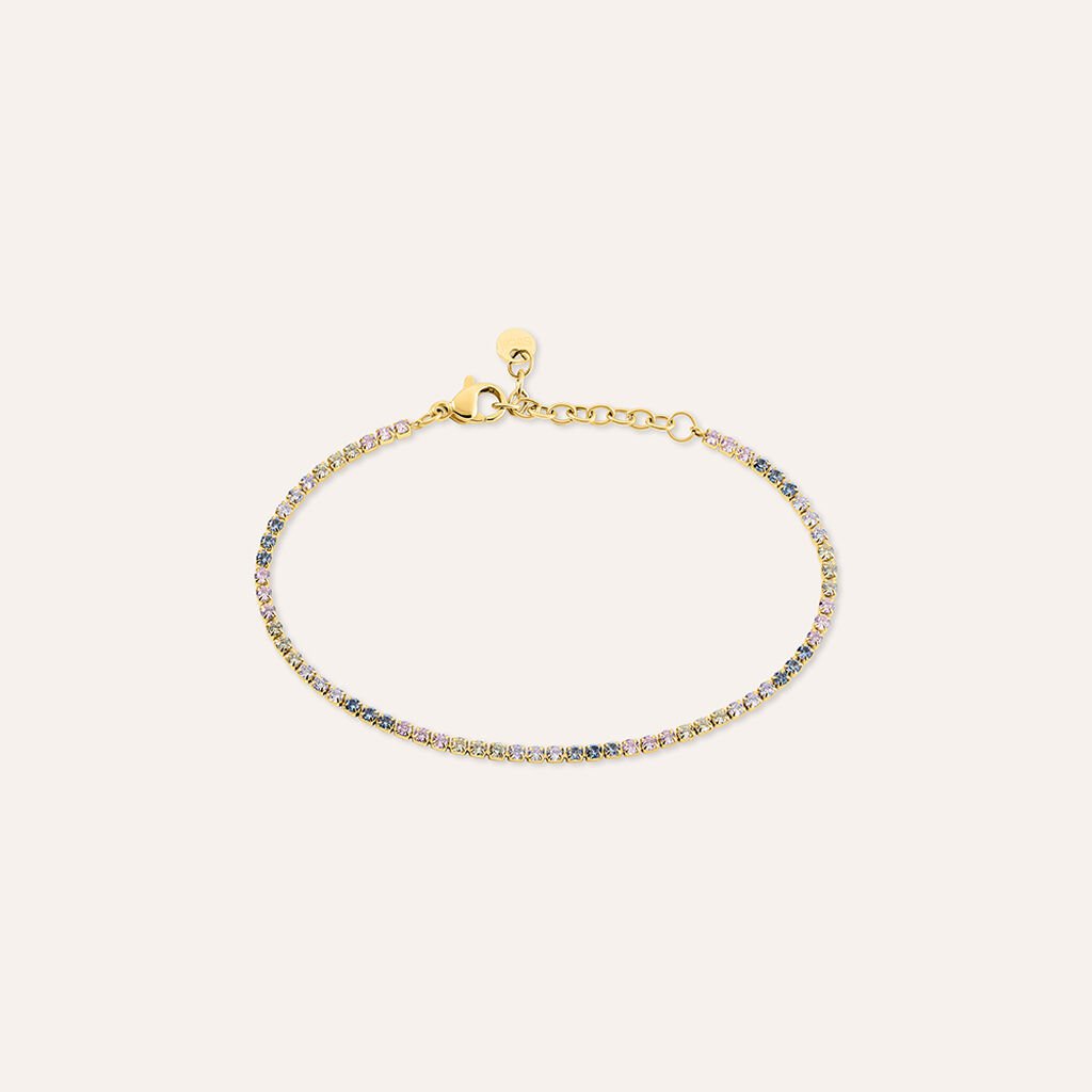 Bracciale Tennis Aura Acciaio Dorato Cubic Zirconia