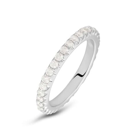 Fede Classica Eternity 2.5 mm Oro Bianco Diamante - Anelli con Incisione Donna | Stroili