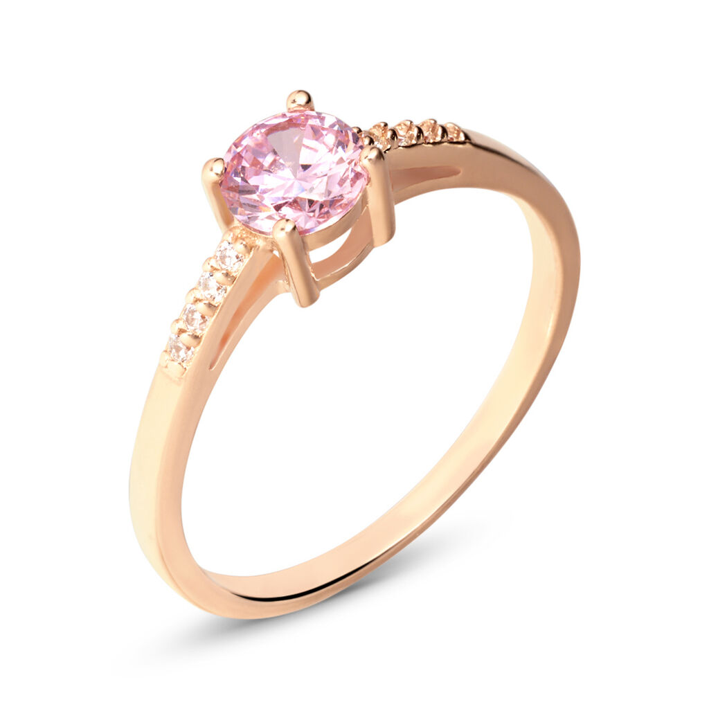 Anello Solitario Silver Rainbow Argento Rosa Cubic Zirconia - Anelli con Pietre Donna | Stroili