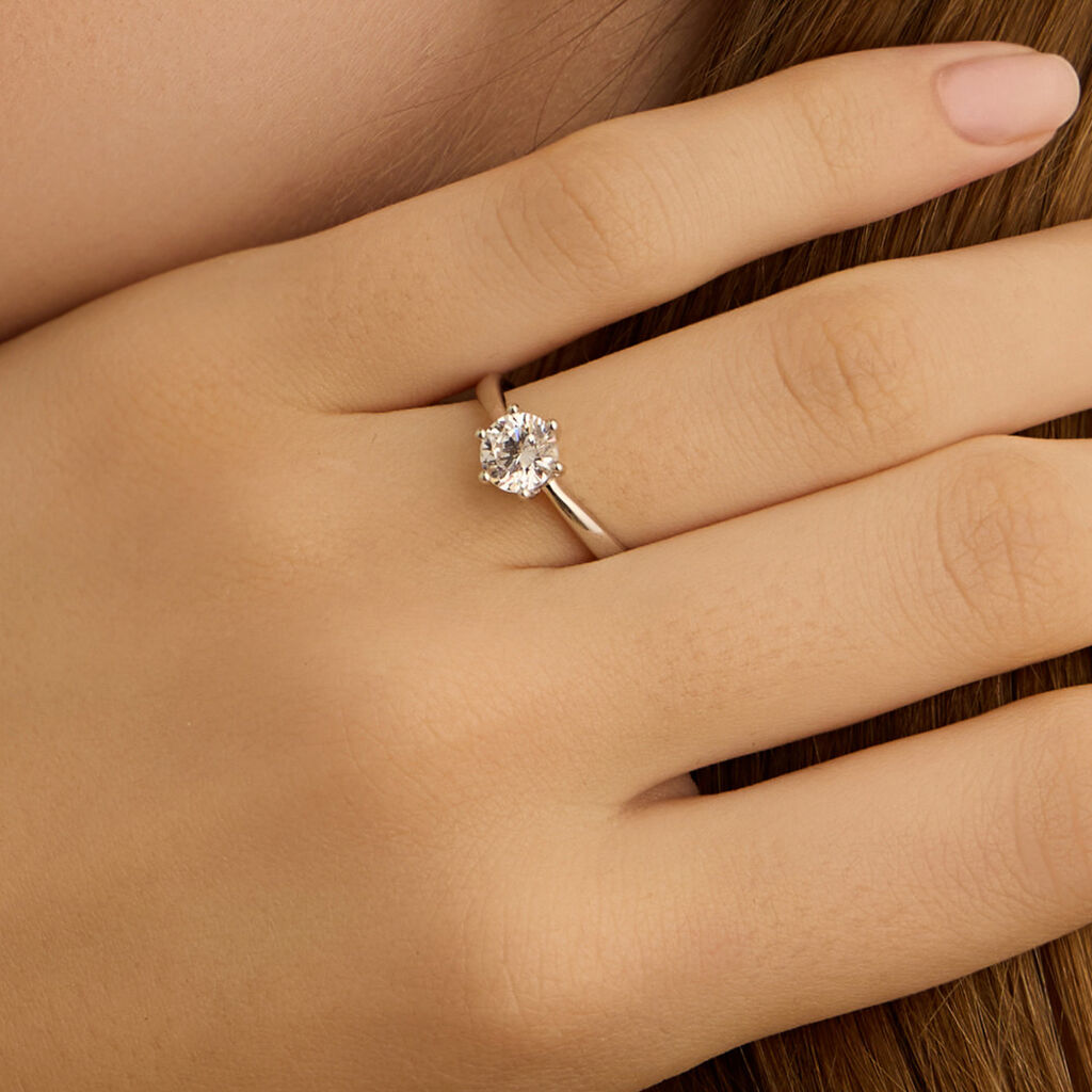 Anello Solitario Claire Oro Bianco Cubic Zirconia