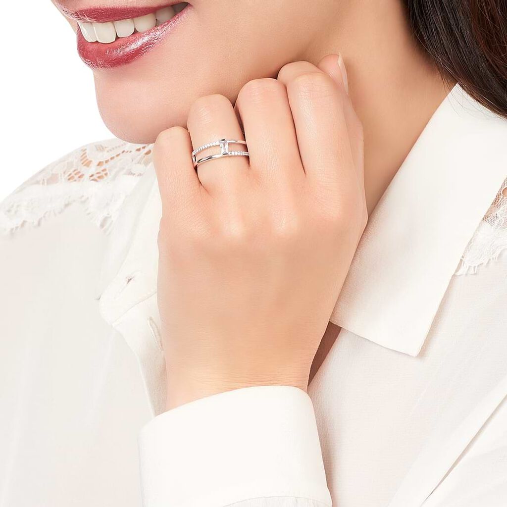 Anello Solitario Silver Elegance Argento Rodiato Cubic Zirconia - Anelli con Pietre Donna | Stroili