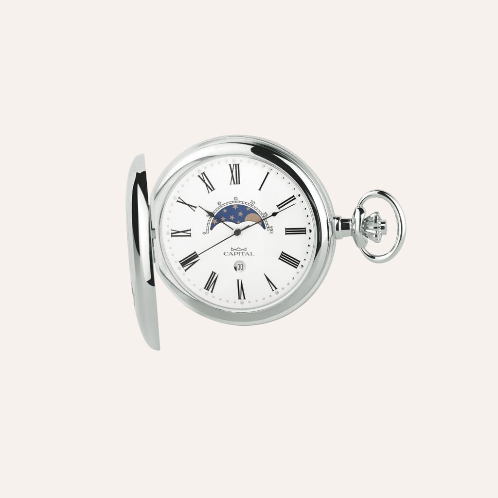 Orologio da Tasca Al Quarzo Capital con Fasi Lunari Tx103