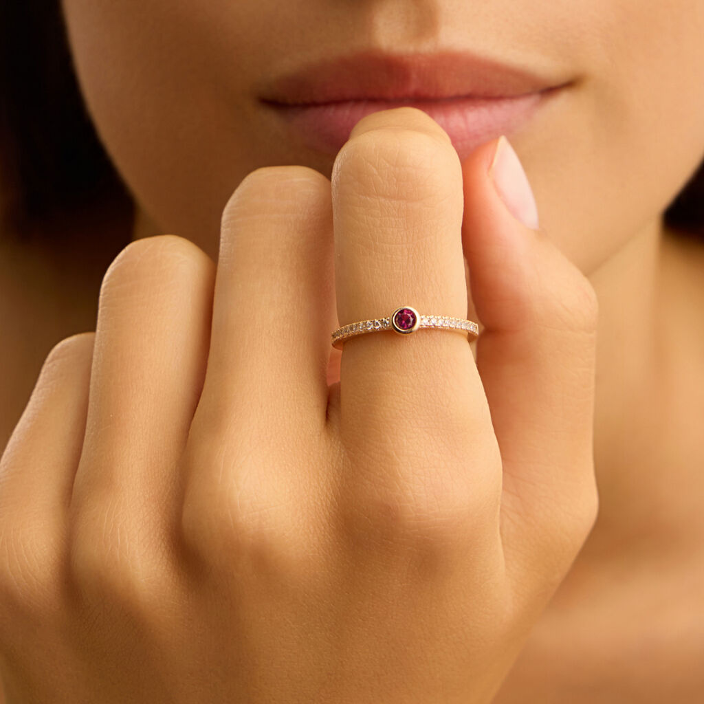 Anello Solitario Golden Dream Placcato Oro Giallo Cristallo