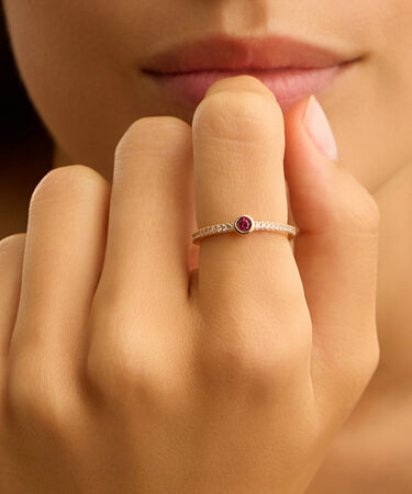 Anello Solitario Golden Dream Placcato Oro Giallo Cristallo