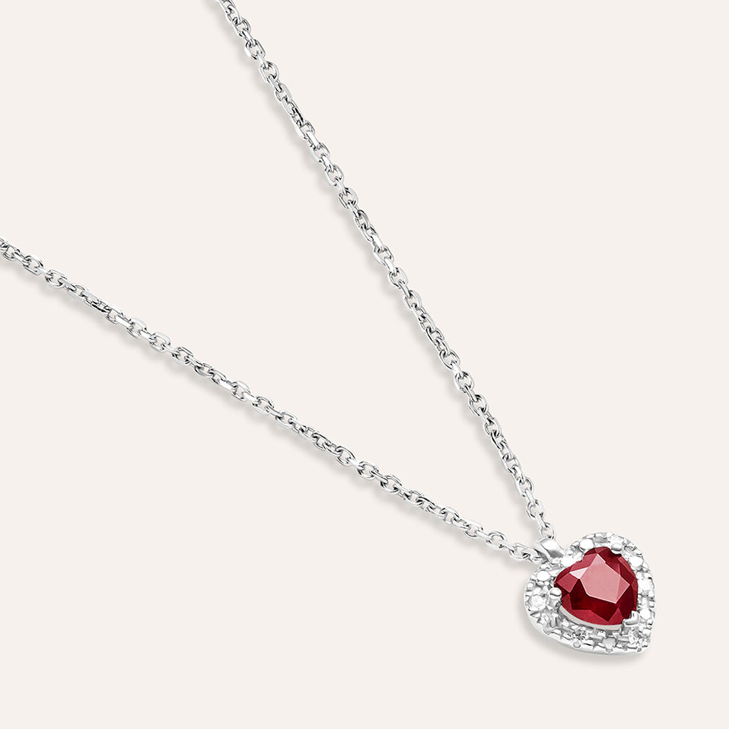 Collana Charlotte Oro Bianco Rubino Diamante - Collane Donna | Stroili