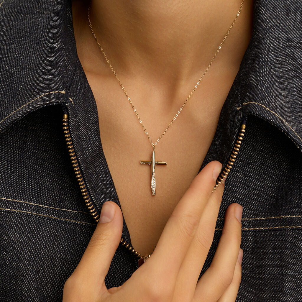 Collana Christelle Oro Giallo Cristallo