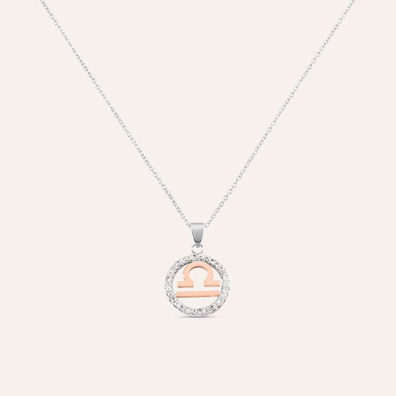 Collana Sunrise Acciaio Bicolore Bianco / Rosa Cubic Zirconia - Collane Donna | Stroili
