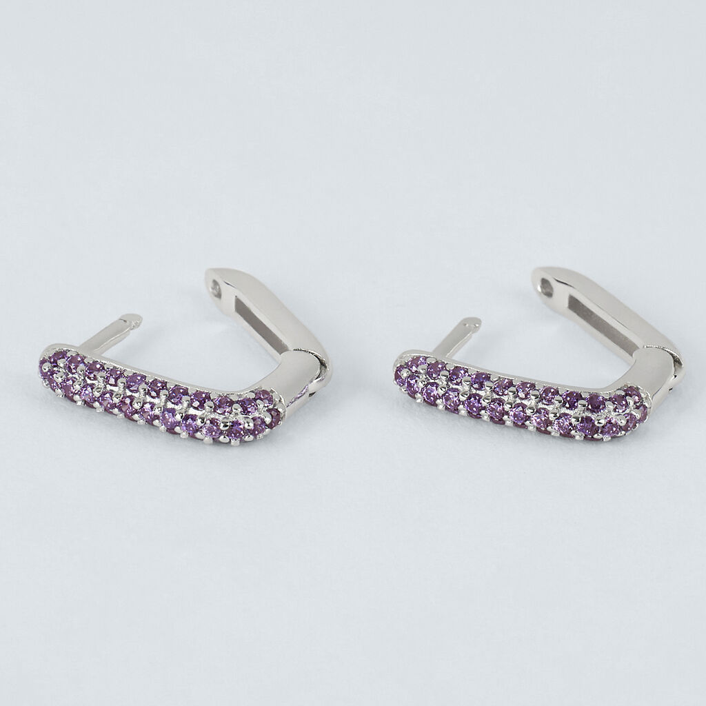 Orecchini A Cerchio Silver Rainbow Argento Rodiato Cubic Zirconia