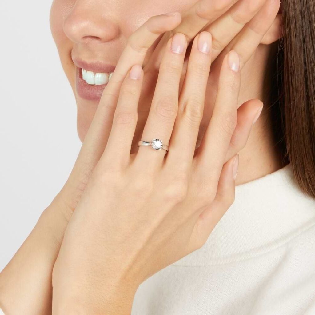 Anello Solitario Diamotion Oro Bianco Diamante - Anelli con Pietre Donna | Stroili
