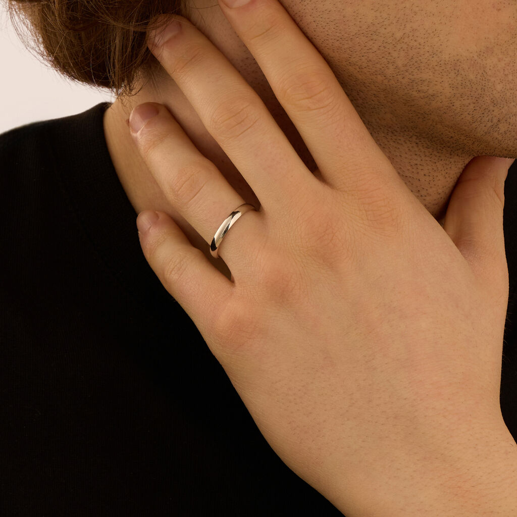 Fede Classica 3 mm Argento Rodiato