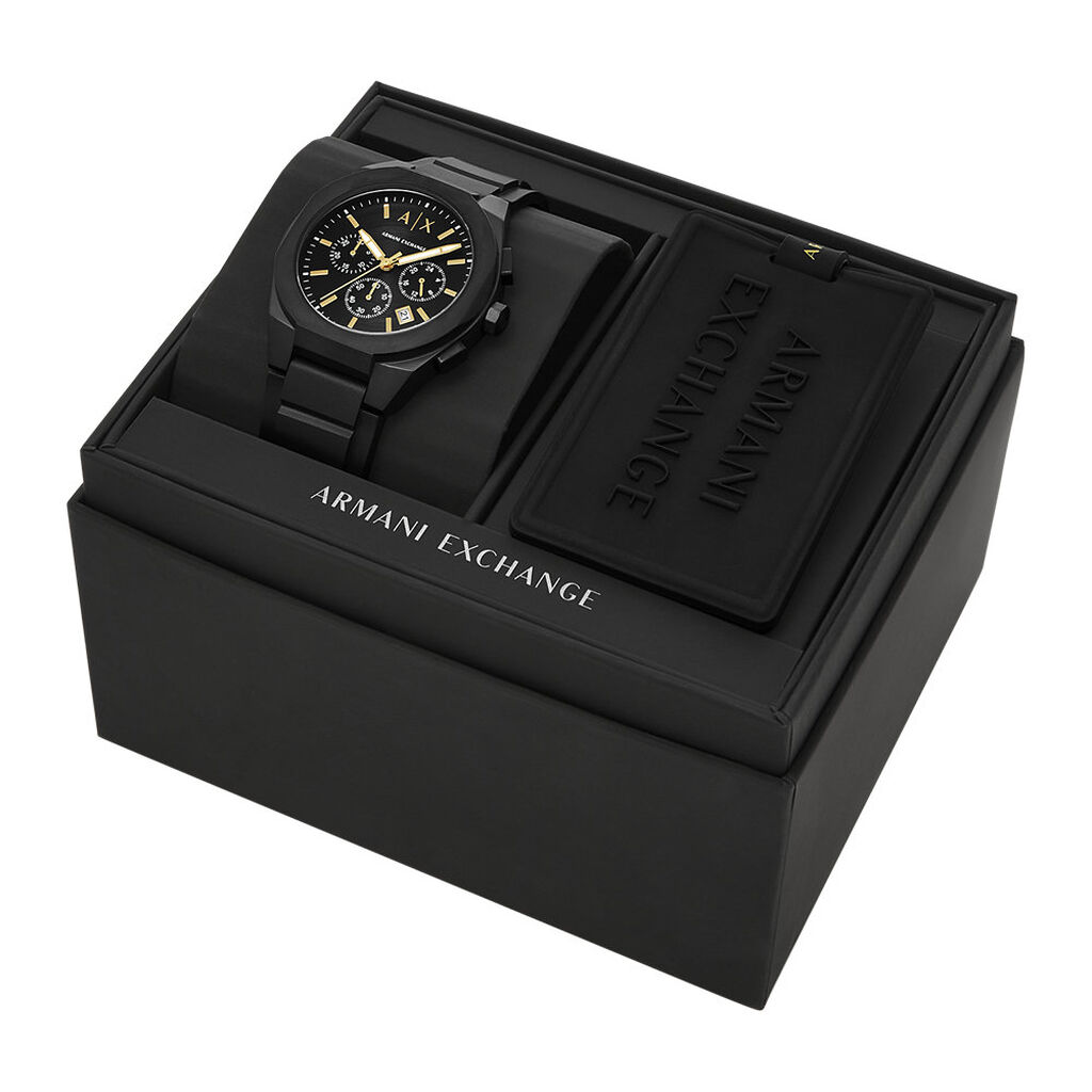 Set Orologio Al Quarzo Armani Exchange con Targhetta per Valigia Ax7165set - Orologi con Datario Uomo | Stroili