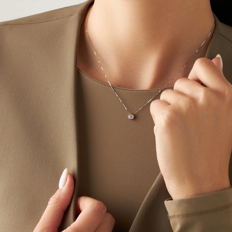 Collana Punto Luce Claire Oro Bianco Cubic Zirconia - Collane Punto Luce Donna | Stroili