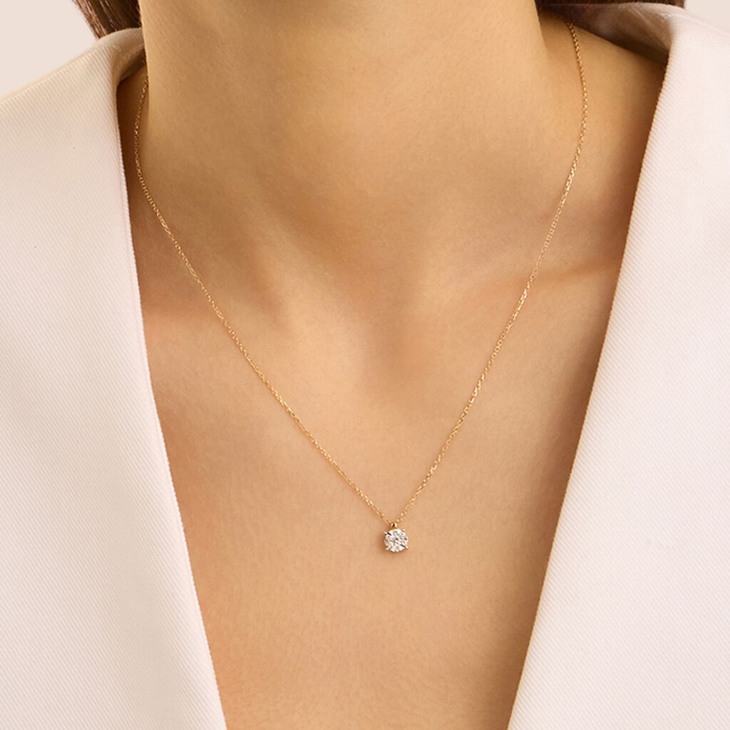 Collana Petali Oro Giallo Diamante