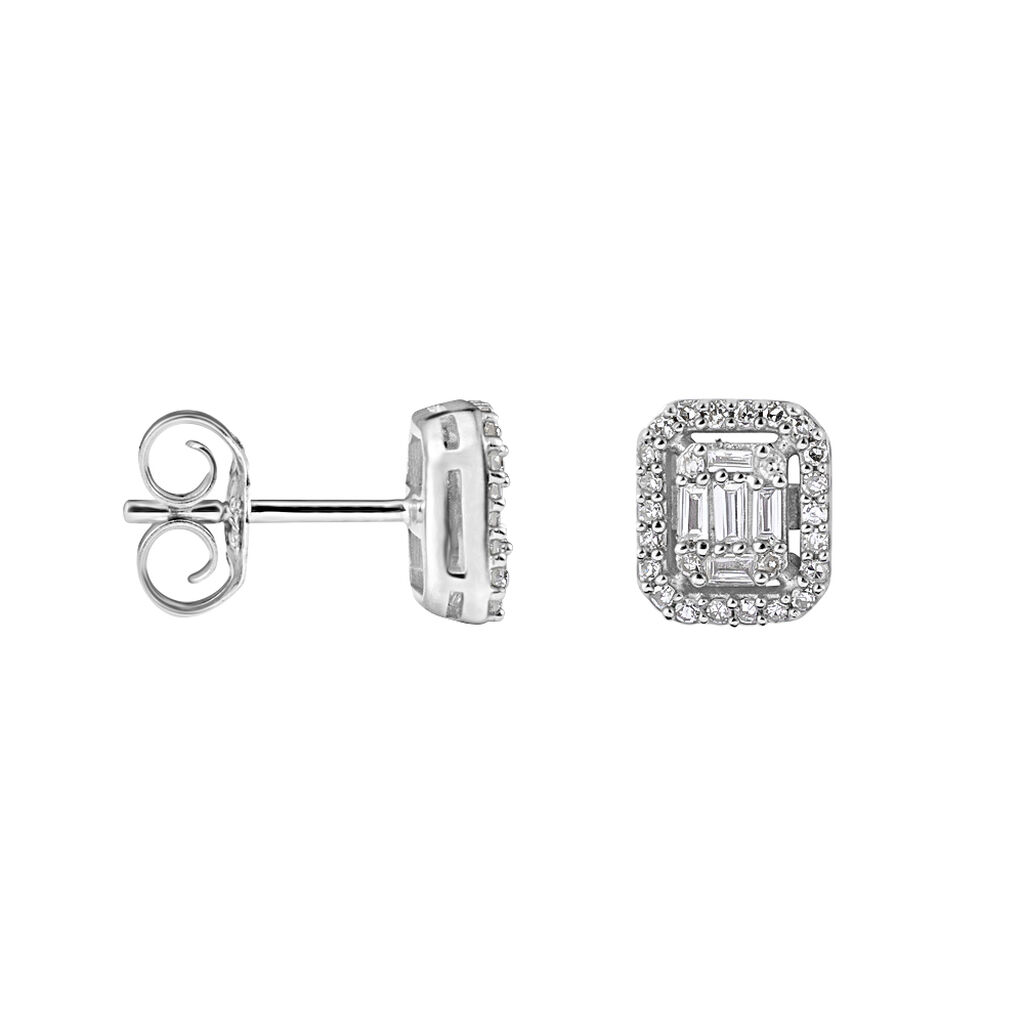 Orecchini Lobo Sophia Oro Bianco Diamante - Orecchini a Lobo Donna | Stroili