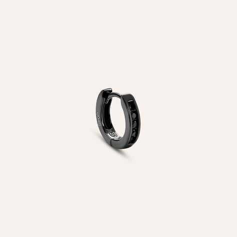 Mono Orecchino A Cerchio Gentleman Argento Nero Cubic Zirconia - Mono Orecchino Uomo | Stroili