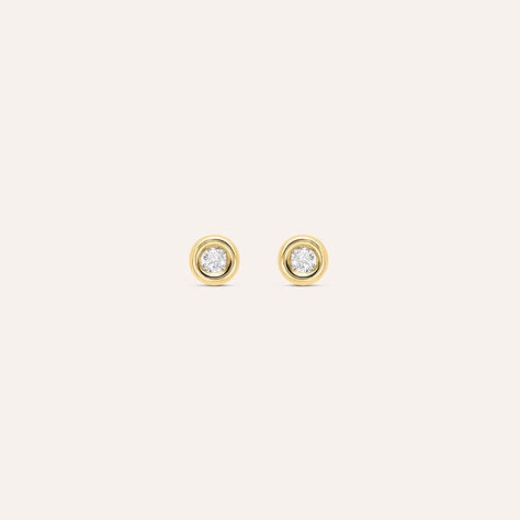 Orecchini Lobo Punto Luce Bon Ton Oro Giallo Cubic Zirconia - Orecchini a Lobo Donna | Stroili