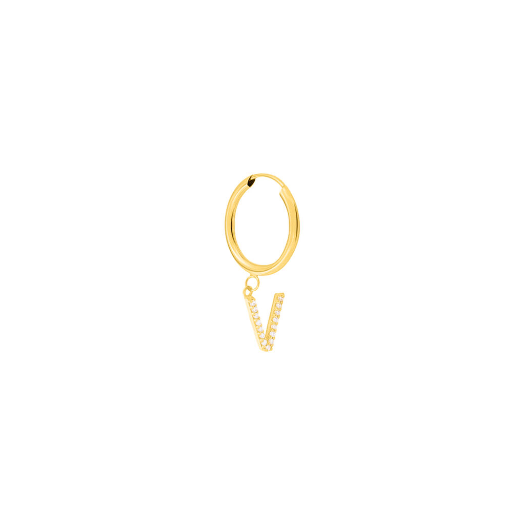 Mono Orecchino A Cerchio Toujours Oro Giallo Cubic Zirconia - Mono Orecchino Donna | Stroili