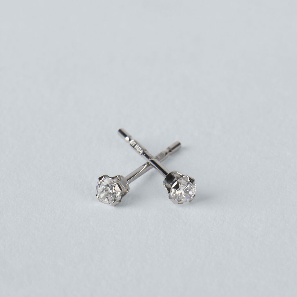 Orecchini Lobo Punto Luce Bon Ton Oro Bianco Cubic Zirconia - Orecchini a Lobo Donna | Stroili