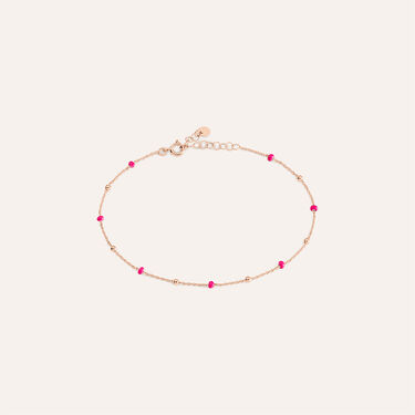 Cavigliera Silver Collection Argento Rosa Pietra sintetica