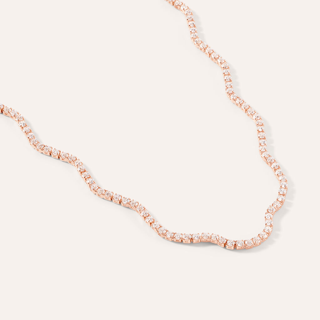 Collana Romantic Shine Ottone Rosa Cristallo